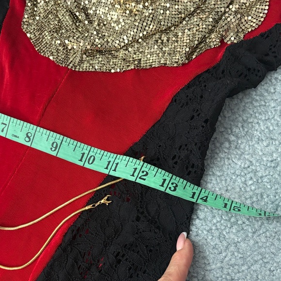 Red and Black Jumpsuit with Gold Accents - Picture 12 of 16